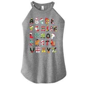 Christmas Alphabet Abc Cute Xmas Prek Teacher Women Women's Perfect Tri Rocker Tank