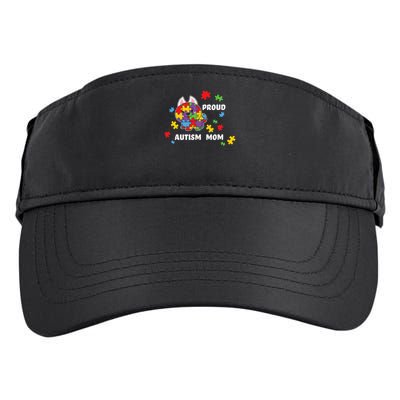 Cute Autism Awareness Women - Proud Autism Mom Dog Puzzle Adult Drive Performance Visor