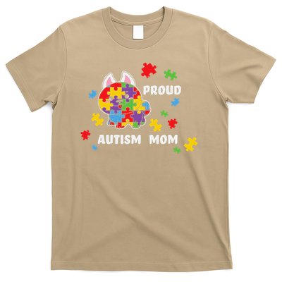 Cute Autism Awareness Women - Proud Autism Mom Dog Puzzle T-Shirt