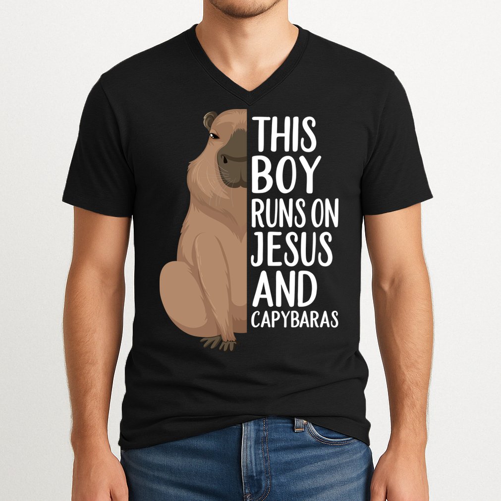 Capybara Art Animal For Capybara Lovers V-Neck T-Shirt