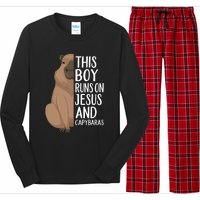 Capybara Art Animal For Capybara Lovers Long Sleeve Pajama Set