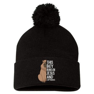Capybara Art Animal For Capybara Lovers Pom Pom 12in Knit Beanie