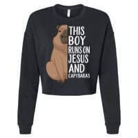 Capybara Art Animal For Capybara Lovers Cropped Pullover Crew