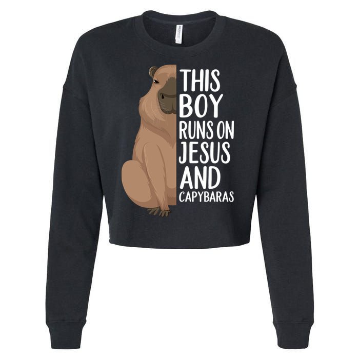 Capybara Art Animal For Capybara Lovers Cropped Pullover Crew