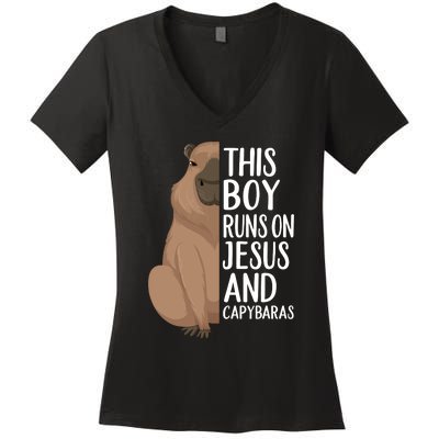 Capybara Art Animal For Capybara Lovers Women's V-Neck T-Shirt