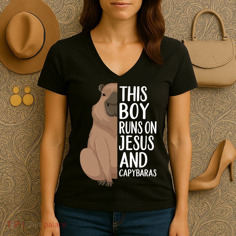 Capybara Art Animal For Capybara Lovers Women's V-Neck T-Shirt