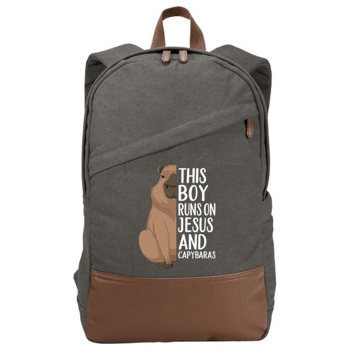 Capybara Art Animal For Capybara Lovers Cotton Canvas Backpack