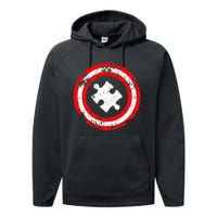 Captain Autism Autism Awareness Performance Fleece Hoodie