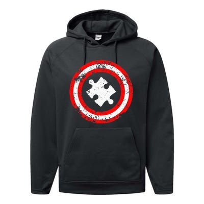 Captain Autism Autism Awareness Performance Fleece Hoodie