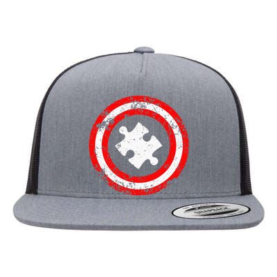 Captain Autism Autism Awareness Flat Bill Trucker Hat