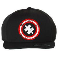 Captain Autism Autism Awareness Wool Snapback Cap