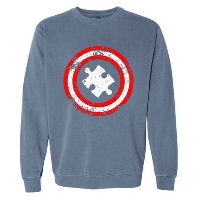 Captain Autism Autism Awareness Garment-Dyed Sweatshirt