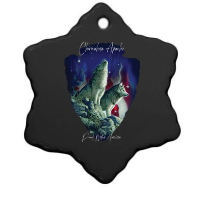 Chiricahua Apache American Indian Tribe Wolf Pride Howling Gift Ceramic Star Ornament