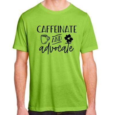 Caffeinate And Advocate Autism Special Ed Teacher Meme Gift Adult ChromaSoft Performance T-Shirt