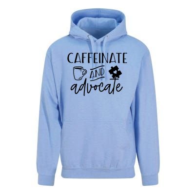 Caffeinate And Advocate Autism Special Ed Teacher Meme Gift Unisex Surf Hoodie