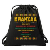 Christmas African American Happy Kwanzaa Drawstring Bag