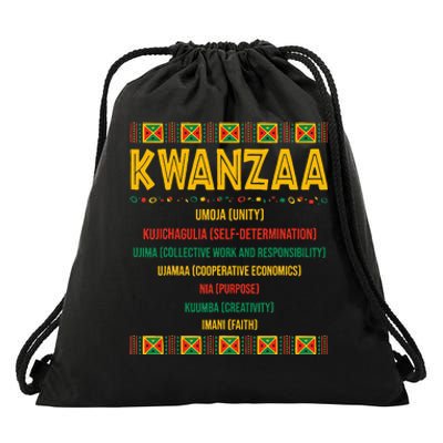 Christmas African American Happy Kwanzaa Drawstring Bag