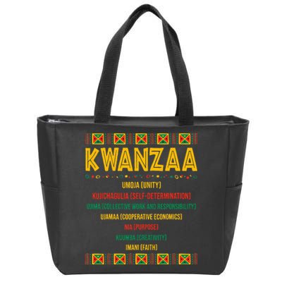 Christmas African American Happy Kwanzaa Zip Tote Bag