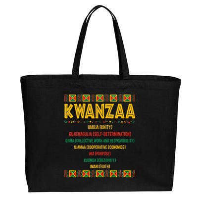 Christmas African American Happy Kwanzaa Cotton Canvas Jumbo Tote