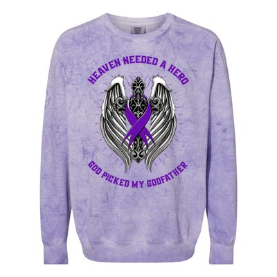 Christian Alzheimers Awareness Products Godfather Memorial Gift Colorblast Crewneck Sweatshirt