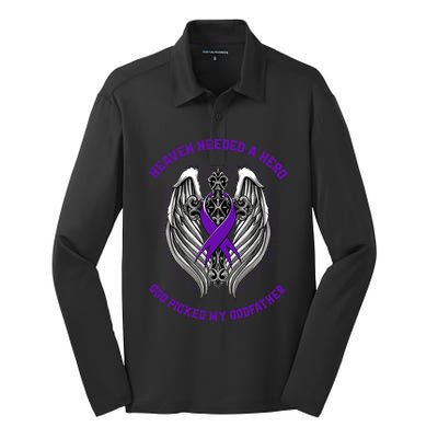 Christian Alzheimers Awareness Products Godfather Memorial Gift Silk Touch Performance Long Sleeve Polo