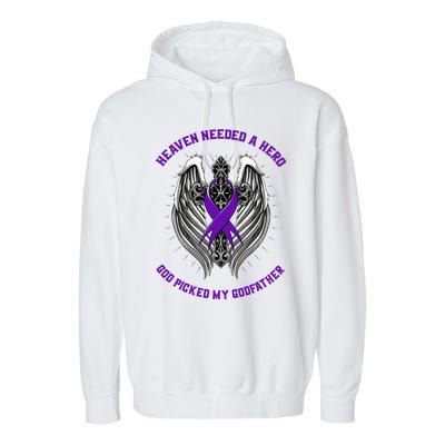 Christian Alzheimers Awareness Products Godfather Memorial Gift Garment-Dyed Fleece Hoodie