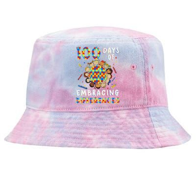 Cute Autism Awareness Embrace Differences 100 Days School Tie-Dyed Bucket Hat