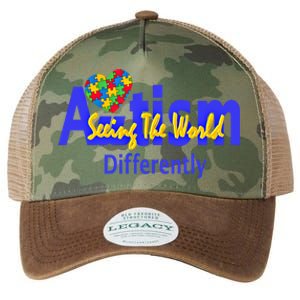 Cool Autism Awareness Autism Seeing The World Differently Gift Legacy Tie Dye Trucker Hat