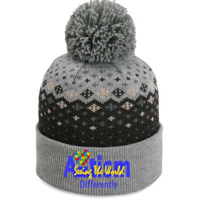 Cool Autism Awareness Autism Seeing The World Differently Gift The Baniff Cuffed Pom Beanie