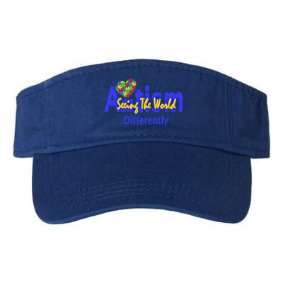 Cool Autism Awareness Autism Seeing The World Differently Gift Valucap Bio-Washed Visor