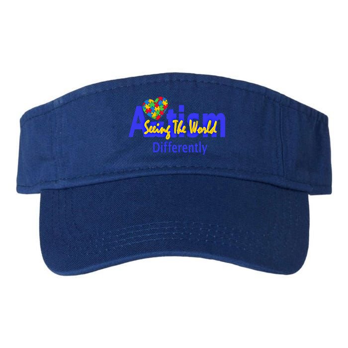 Cool Autism Awareness Autism Seeing The World Differently Gift Valucap Bio-Washed Visor