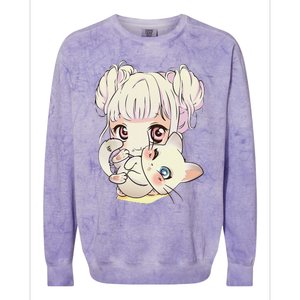 Cute Anime and Cats Lover Manga kawaii Graphic Otaku Colorblast Crewneck Sweatshirt