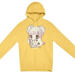 Cute Anime and Cats Lover Manga kawaii Graphic Otaku Premium Pullover Hoodie