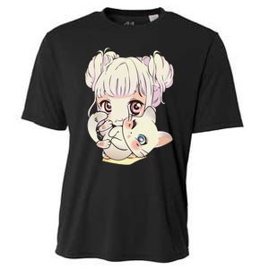 Cute Anime and Cats Lover Manga kawaii Graphic Otaku Cooling Performance Crew T-Shirt