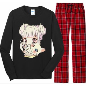 Cute Anime and Cats Lover Manga kawaii Graphic Otaku Long Sleeve Pajama Set