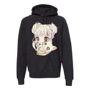 Cute Anime and Cats Lover Manga kawaii Graphic Otaku Premium Hoodie