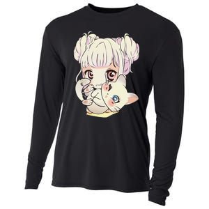 Cute Anime and Cats Lover Manga kawaii Graphic Otaku Cooling Performance Long Sleeve Crew