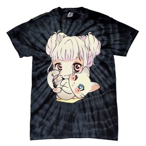 Cute Anime and Cats Lover Manga kawaii Graphic Otaku Tie-Dye T-Shirt