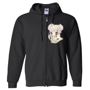 Cute Anime and Cats Lover Manga kawaii Graphic Otaku Full Zip Hoodie