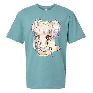 Cute Anime and Cats Lover Manga kawaii Graphic Otaku Sueded Cloud Jersey T-Shirt