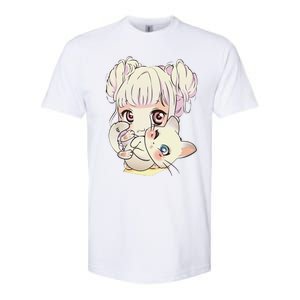 Cute Anime and Cats Lover Manga kawaii Graphic Otaku Softstyle CVC T-Shirt