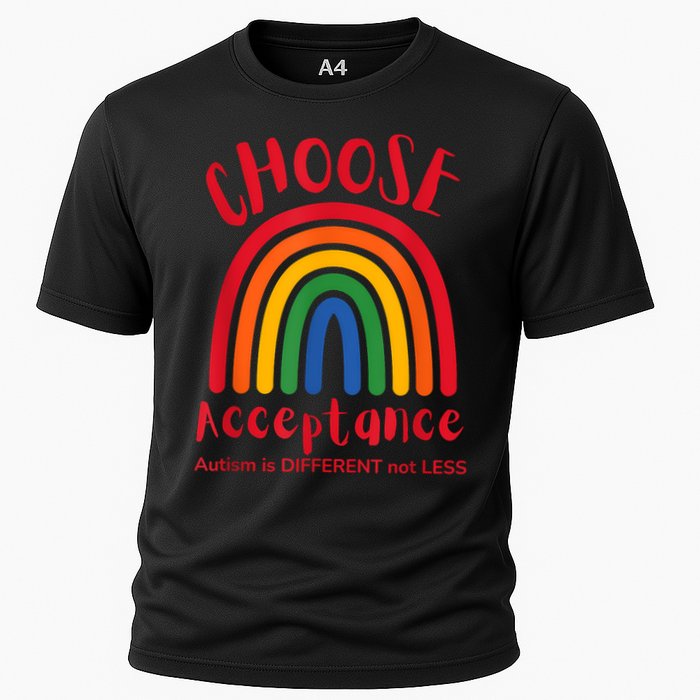 Choose AUtism Awareness Acceptance Different Not Less Cooling Performance Crew T-Shirt