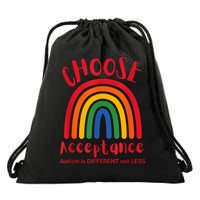 Choose AUtism Awareness Acceptance Different Not Less Drawstring Bag