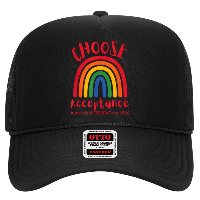 Choose AUtism Awareness Acceptance Different Not Less Trucker Hat