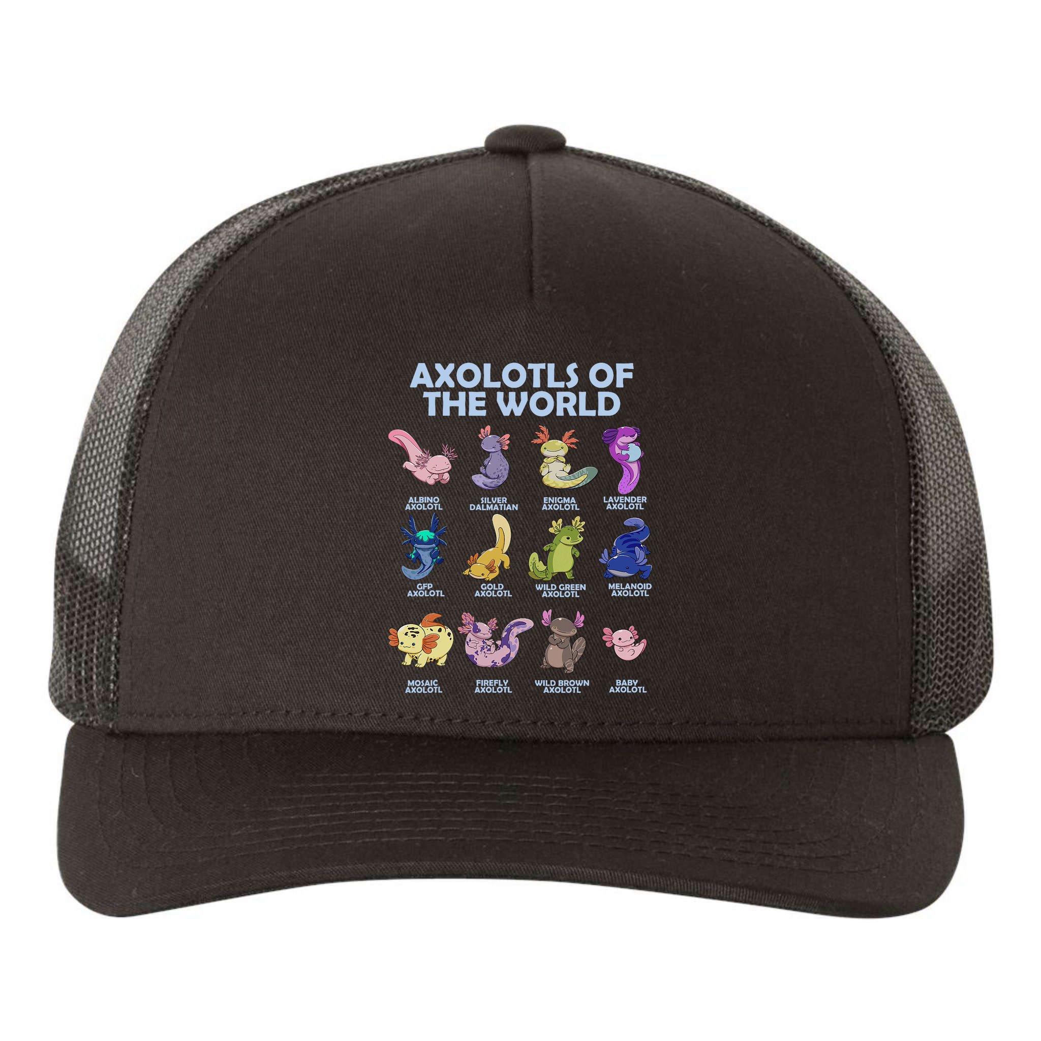 Cute Axolotl Axolotl Animals Of The World Herpetology Yupoong Adult 5-Panel Trucker Hat