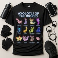 Cute Axolotl Axolotl Animals Of The World Herpetology Cooling Performance Crew T-Shirt