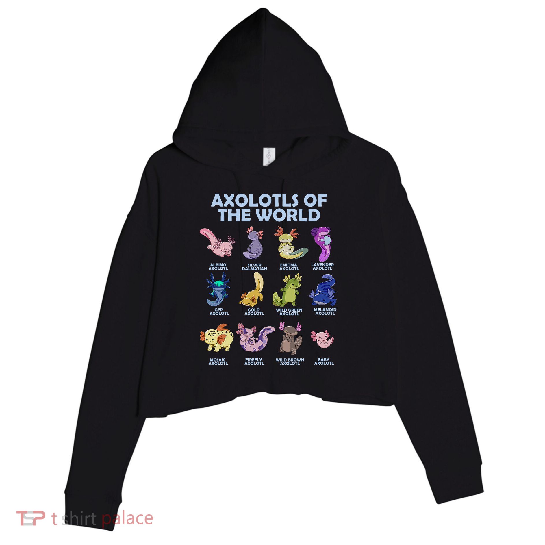 Cute Axolotl Axolotl Animals Of The World Herpetology Crop Fleece Hoodie