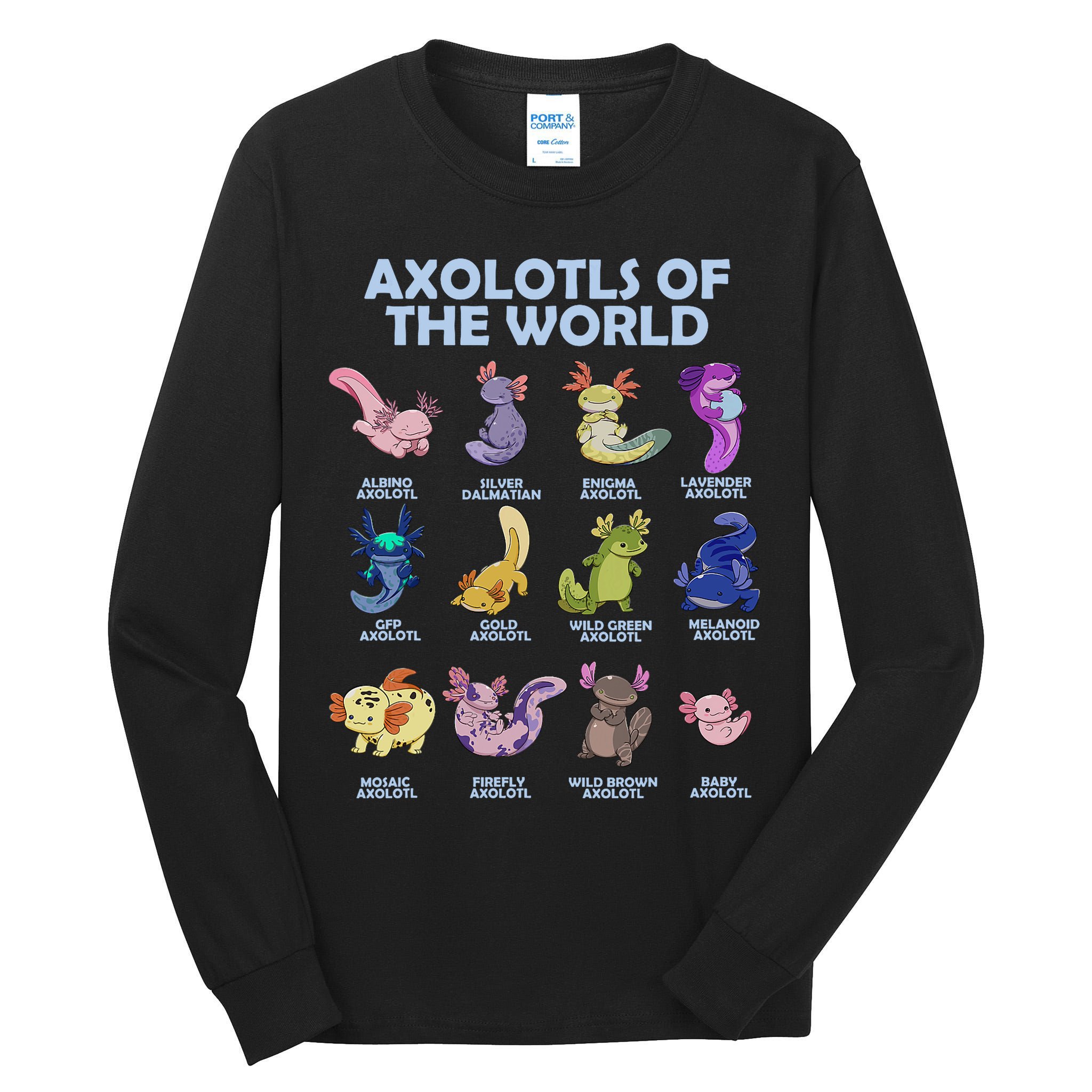 Cute Axolotl Axolotl Animals Of The World Herpetology Tall Long Sleeve T-Shirt