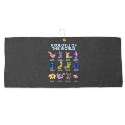 Cute Axolotl Axolotl Animals Of The World Herpetology Large Microfiber Waffle Golf Towel