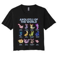 Cute Axolotl Axolotl Animals Of The World Herpetology Women's Crop Top Tee